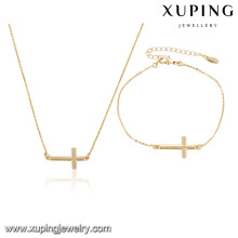 64000-Xuping Wedding Jewelry Sets Cross Pendants Necklace Bracelet Set for Women Girls Gift
